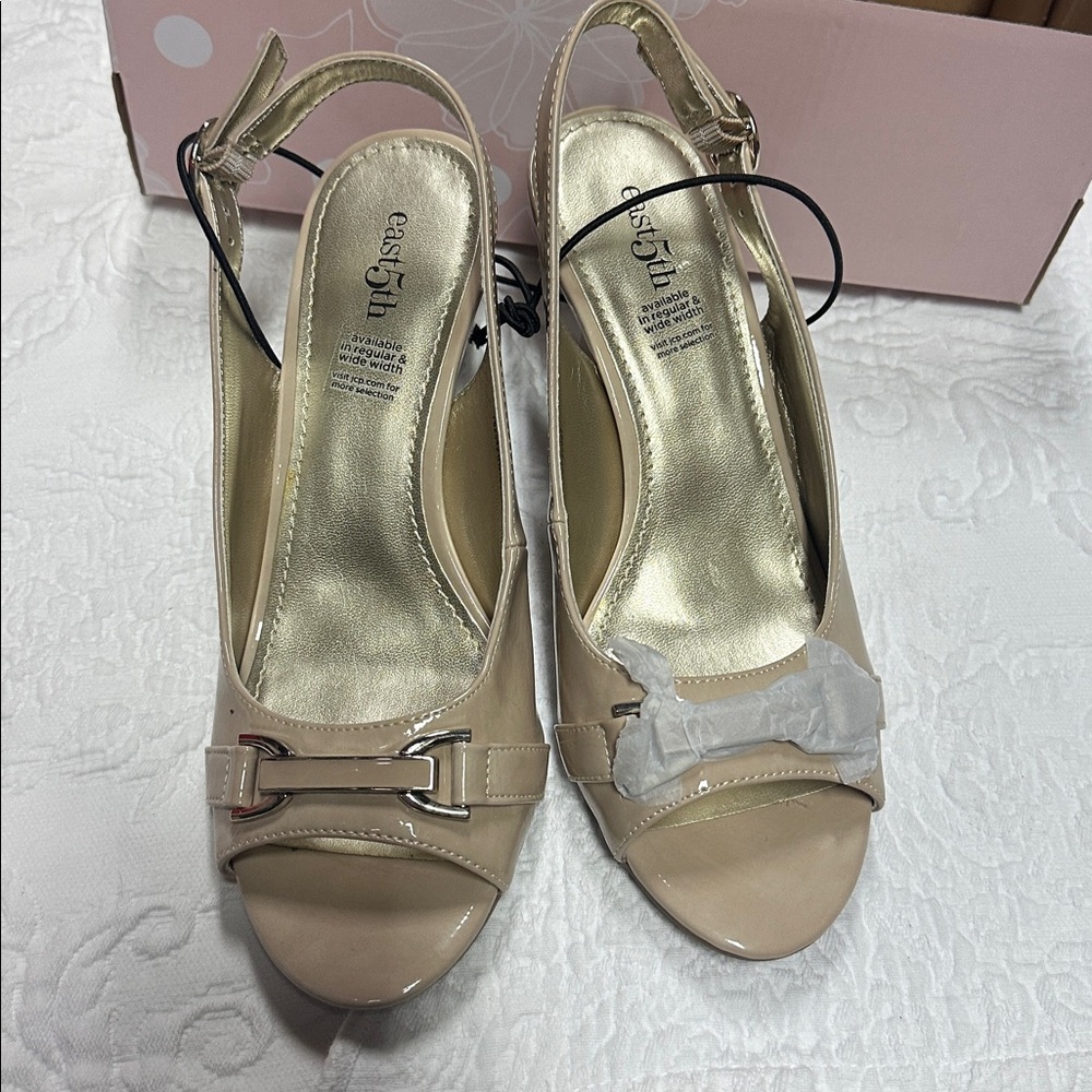 East 5th Beige Peep-Toe Heels size 7